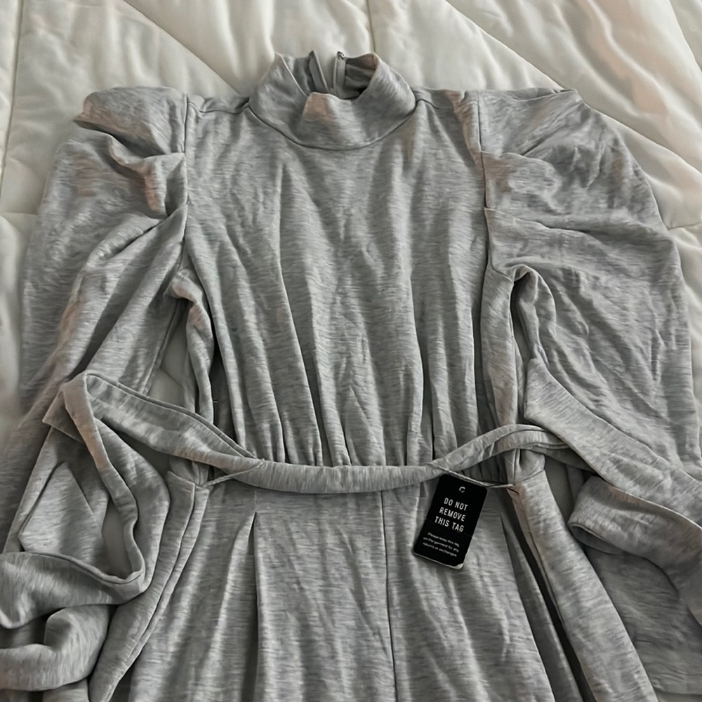 High neck Pants jumpsuit with shoulders